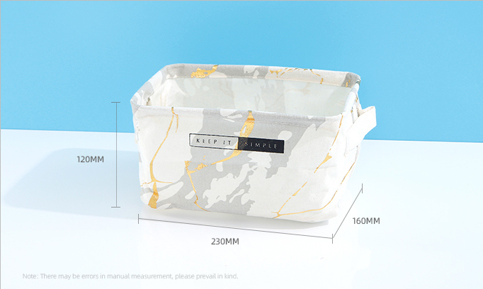 Marble Gilding Series Small Square Fabric Storage Basket
