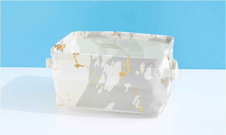 Marble Gilding Series Small Square Fabric Storage Basket