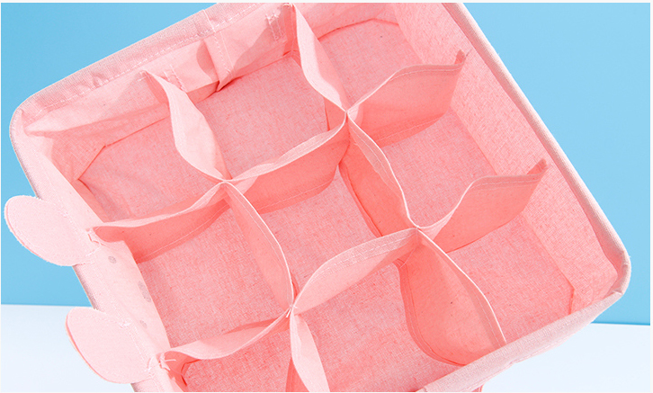 Ear Bear Series Square Fabric Storage Basket with 9 Compartments