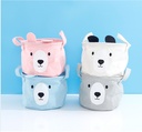 Ear Bear Series Small Barrel Shaped Fabric Storage Basket