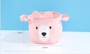 Ear Bear Series Small Barrel Shaped Fabric Storage Basket