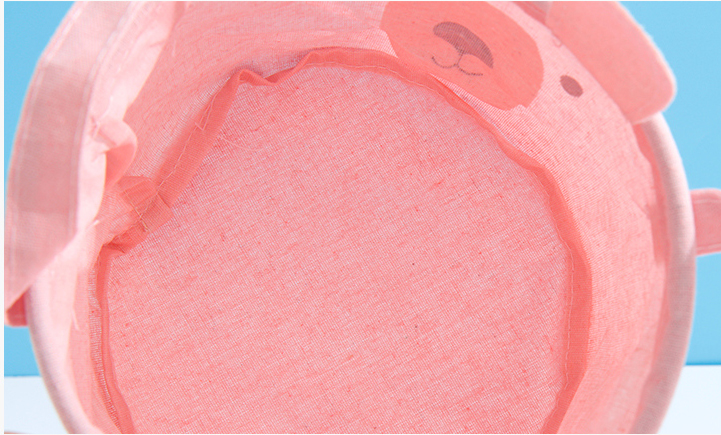 Ear Bear Series Small Barrel Shaped Fabric Storage Basket