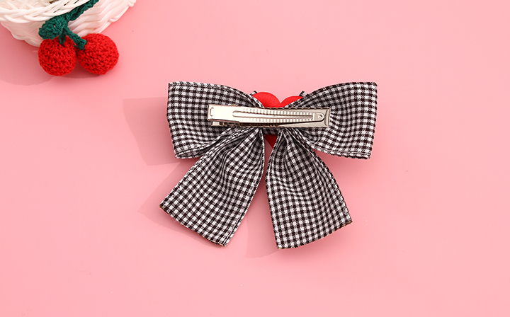 Loving Heart Checks Bow Hair Clip