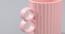 "8" Shaped Handle Toothbrush Mug (Pink/White)