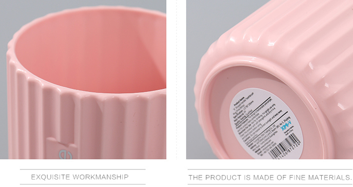 "8" Shaped Handle Toothbrush Mug (Pink/White)
