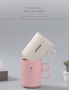 "8" Shaped Handle Toothbrush Mug (Pink/White)