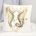 Sea Horse Hot Stamping Throw Pillow