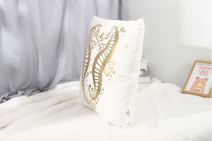 Sea Horse Hot Stamping Throw Pillow