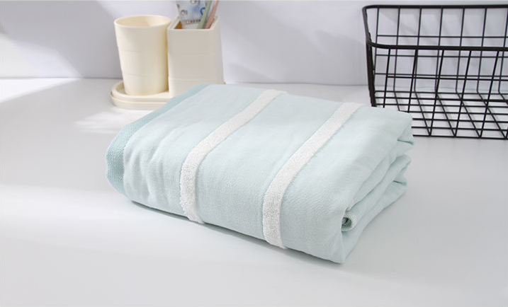 Ribbed Bath Wrap Towel (Blue)
