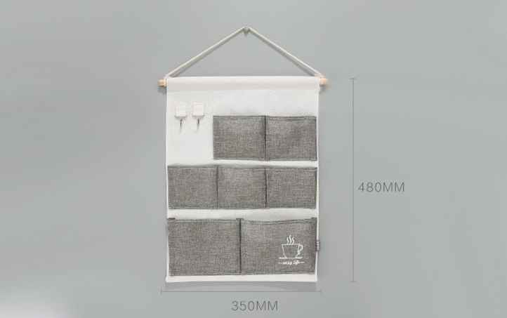 Simple Solid Color Series Hanging Storage with 7 Compartments (Gray)