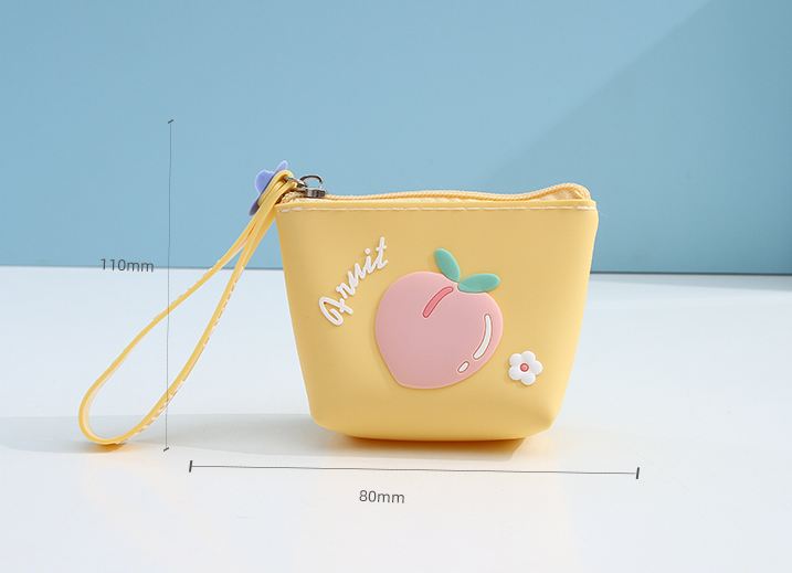Peach Silica Gel Portable Coin Purse