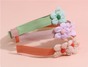 Solid Color Plaid Flower Hair Band