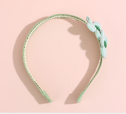 Solid Color Plaid Flower Hair Band