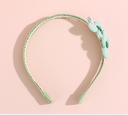Solid Color Plaid Flower Hair Band