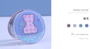 Plaid Bear Glitter Portable Round Mirror