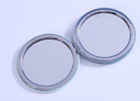 Plaid Bear Glitter Portable Round Mirror