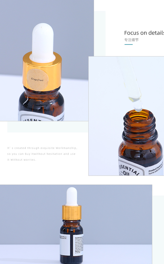 Cylinder Water-Soluble Essential Oil with Dropper (10ml/0.3fl.oz.) (Grapefruit)