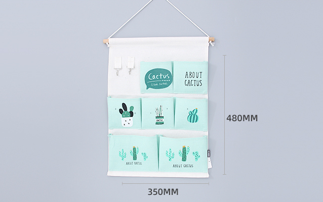 Fresh Cactus Over the Door Hanging Organizer with 7 Pockets