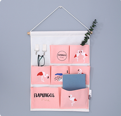 Fresh Flamingo Over the Door Hanging Organizer with 7 Pockets