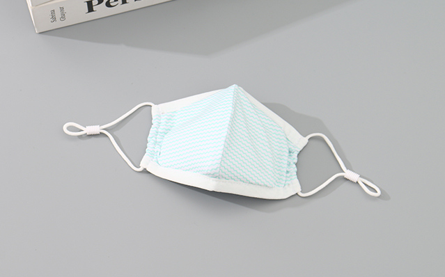 Striped Patchwork Cloth Mask for Kids – White