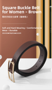 Square Buckle Belt for Women – Brown