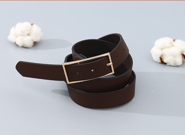 Square Buckle Belt for Women – Brown