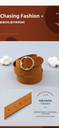 Brushed Women's Belt with Round Retro Metal Buckle – Brown