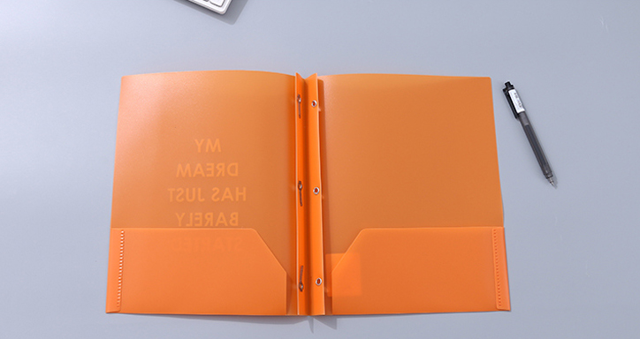 Letter Size File Folder with Prong Fasteners Clasps (Orange Red)