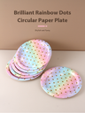 Brilliant Rainbow Dots Circular Paper Plate(6 Count)