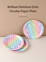 Brilliant Rainbow Dots Circular Paper Plate(6 Count)