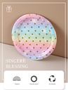 Brilliant Rainbow Dots Circular Paper Plate(6 Count)