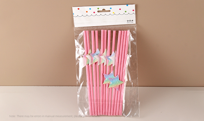 Brilliant Rainbow Star Decoration Paper Straw(12 Count)