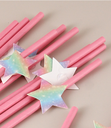 Brilliant Rainbow Star Decoration Paper Straw(12 Count)