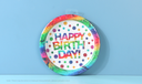Colorful Birthday Letters Circular Paper Plate(6 Count) 2#