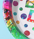 Colorful Birthday Letters Circular Paper Plate(6 Count) 2#
