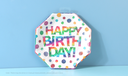 Colorful Birthday Letters Octangle Paper Plate(6 Count)