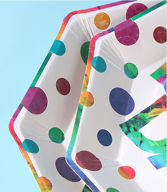 Colorful Birthday Letters Octangle Paper Plate(6 Count)