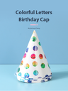 Colorful Letters Birthday Cap(6 Count)(16cm)