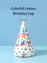Colorful Letters Birthday Cap(6 Count)(21cm)