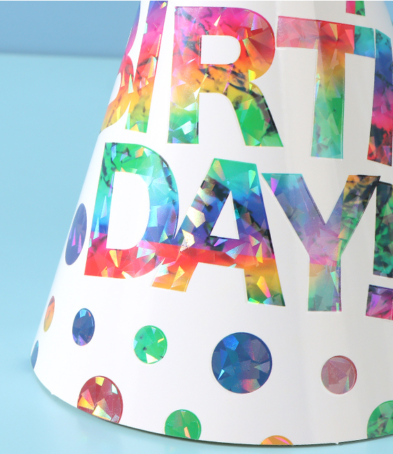 Colorful Letters Birthday Cap(6 Count)(21cm)