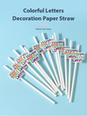 Colorful Letters Decoration Paper Straw(12 Count)