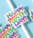 Colorful Letters Decoration Paper Straw(12 Count)