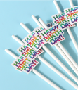 Colorful Letters Decoration Paper Straw(12 Count)