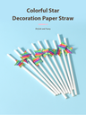 Colorful Star Decoration Paper Straw(12 Count)
