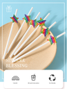 Colorful Star Decoration Paper Straw(12 Count)
