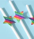 Colorful Star Decoration Paper Straw(12 Count)