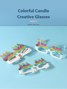 Colorful Candle Creative Glasses(6 Count)
