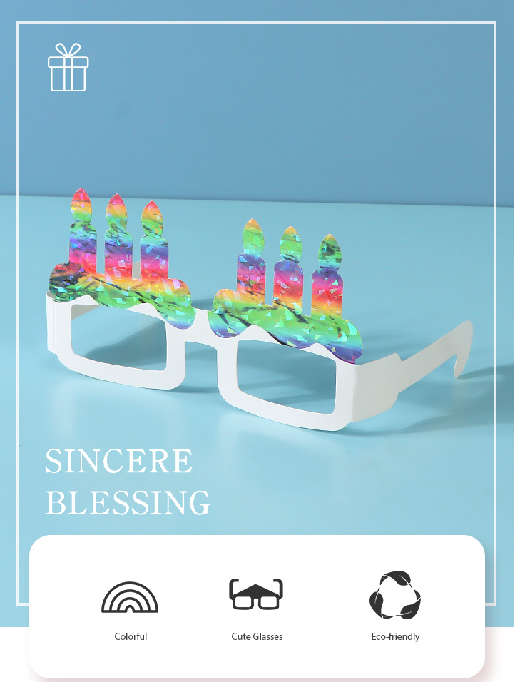 Colorful Candle Creative Glasses(6 Count)