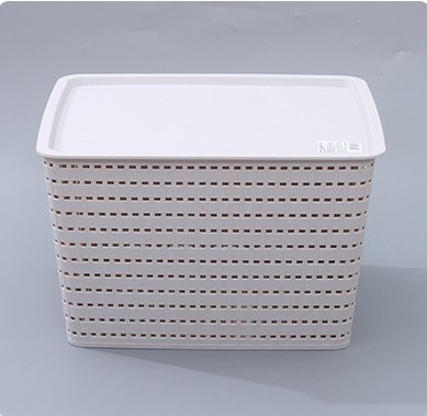 Wood Grain Plastic Storage Box – Large