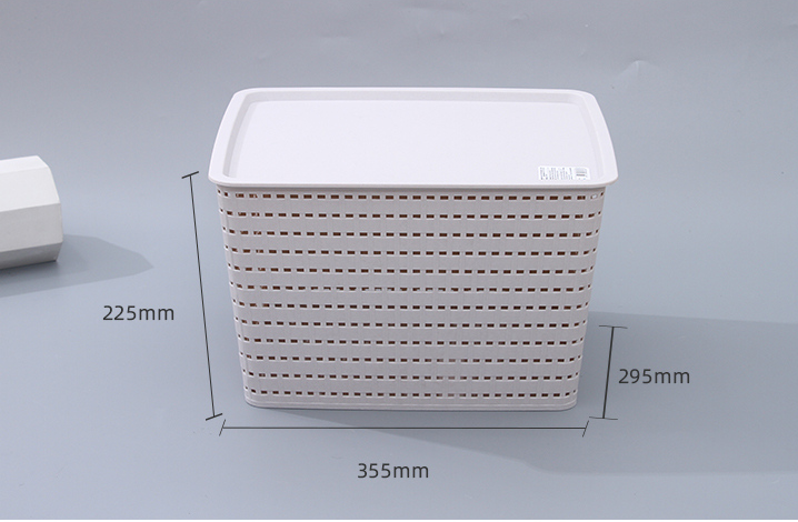 Wood Grain Plastic Storage Box – Large